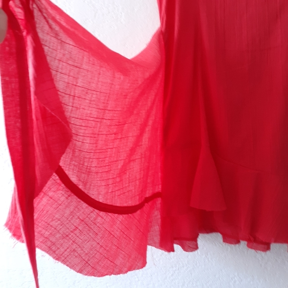 Polly Princess Red Mini Wrap Dress - Picture 9 of 11